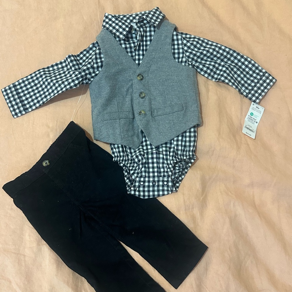 Carter's Gray and Black Kids Matching Set